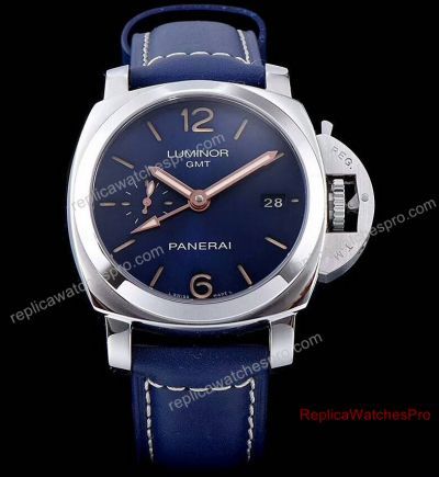 VSF Swiss Replica Panerai Luminor 1950 GMT Blue Dial Limited Edition Watch PAM 688